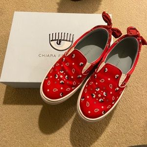 Chiara Ferragni Satin Bandana Slip-On Sneakers